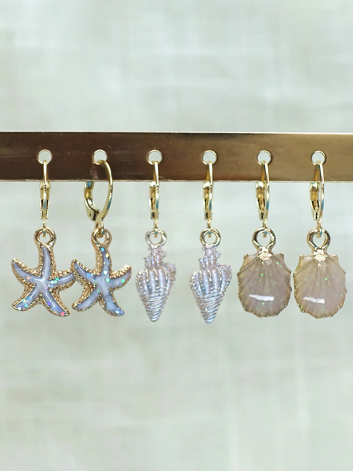 Starfish Shell Ocean Vintage Drop Earrings - Image 4