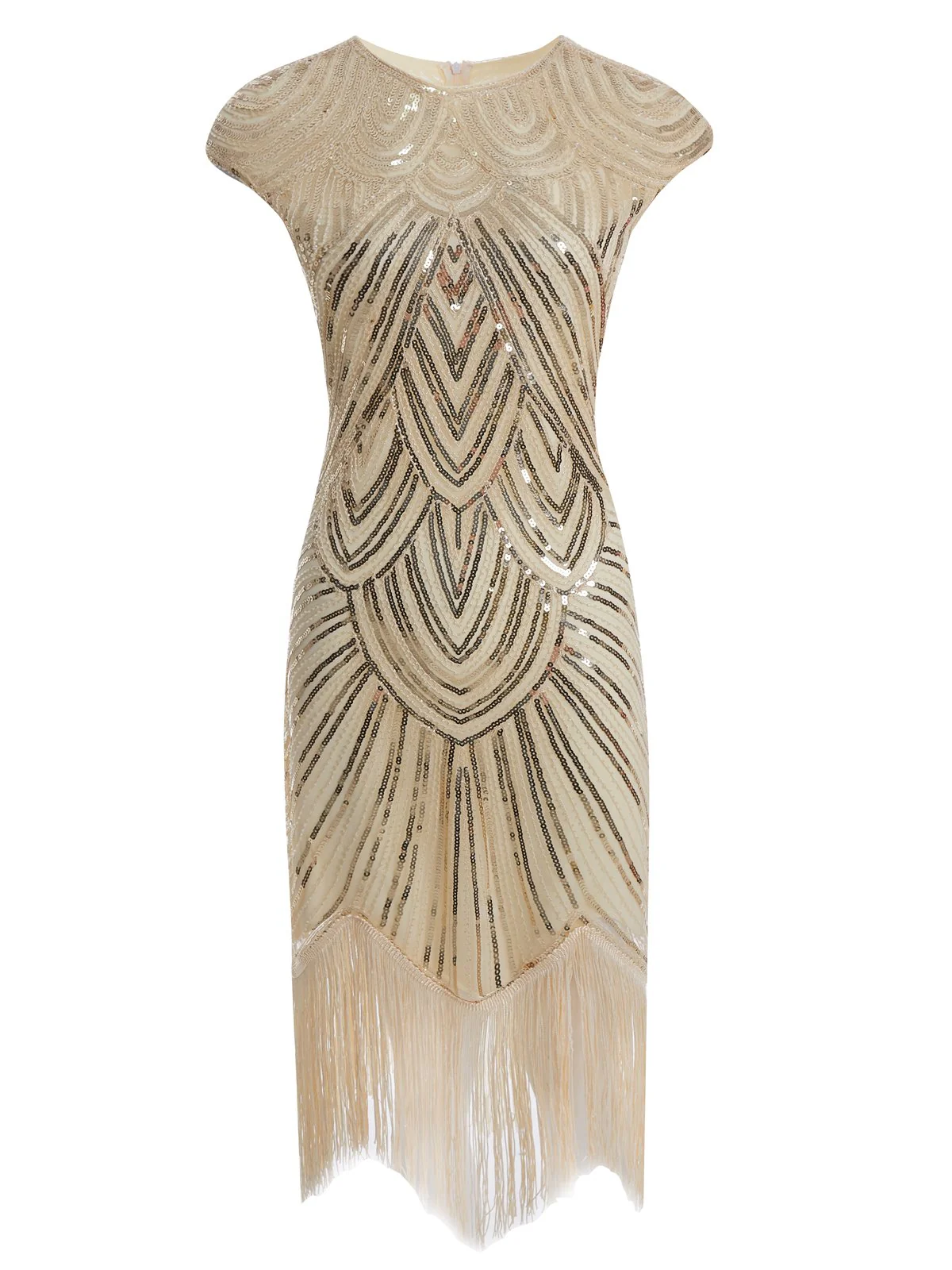 [US Warehouse] Wine Red 1920s Sequin Beaded Fringed Dress - Image 10