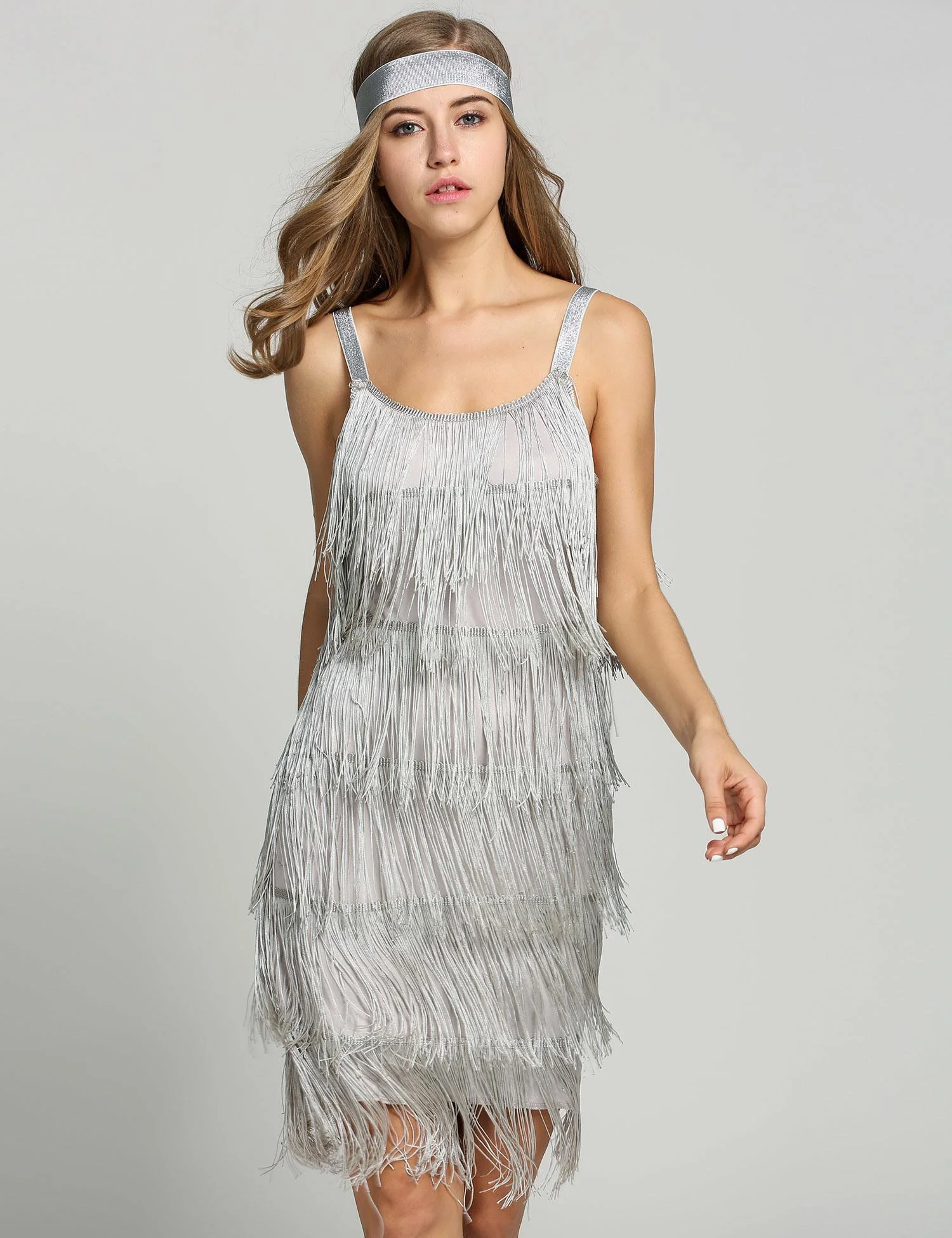 [US Warehouse] Belted Black 1920s Fringe Gatsby Dress - Image 10