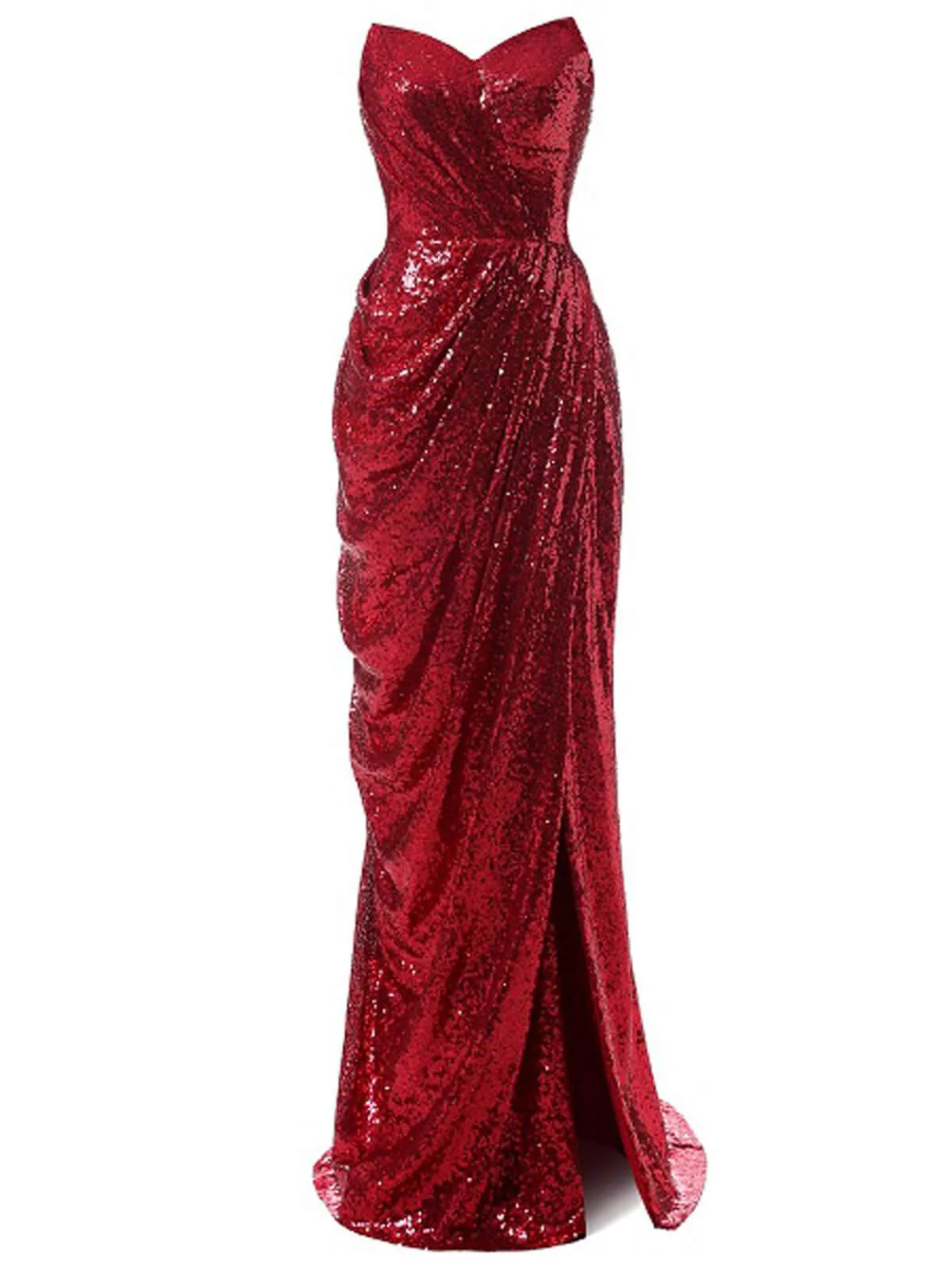 [US Warehouse] 1920s Strapless Sequin Bridesmaid Dress - Image 5