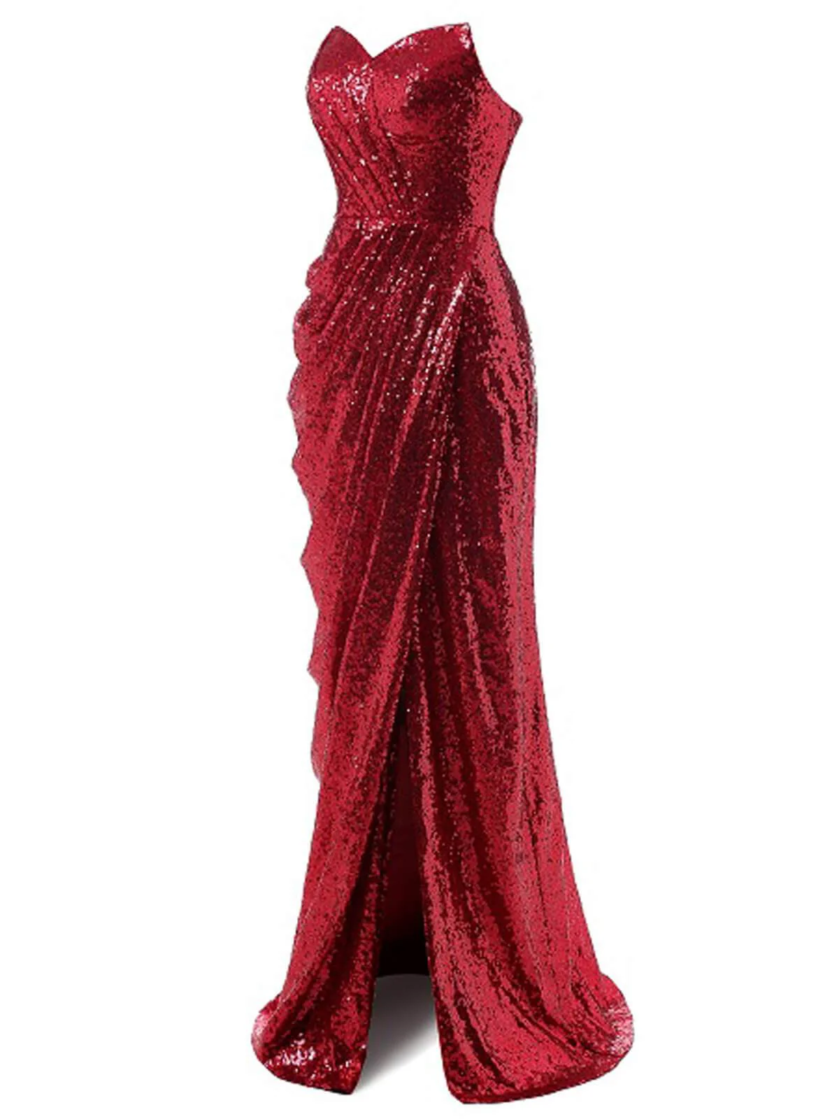 [US Warehouse] 1920s Strapless Sequin Bridesmaid Dress - Image 6