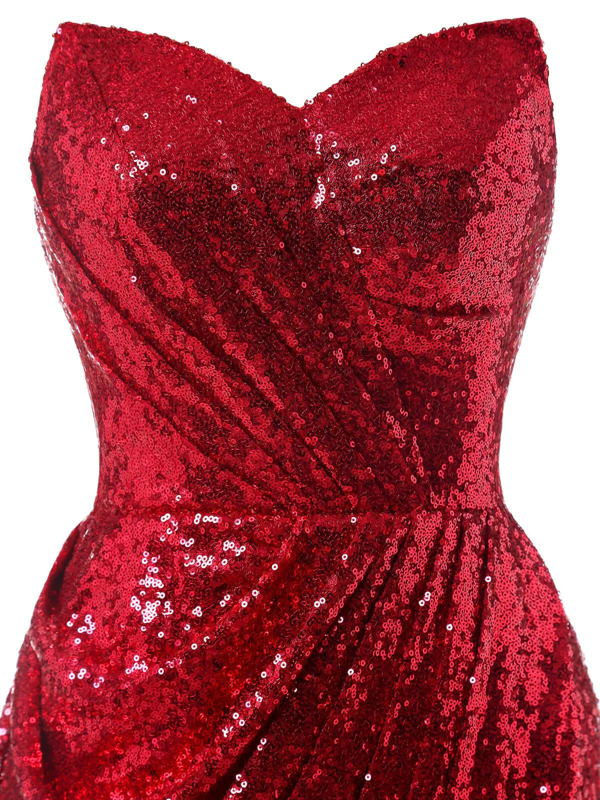 [US Warehouse] 1920s Strapless Sequin Bridesmaid Dress - Image 8