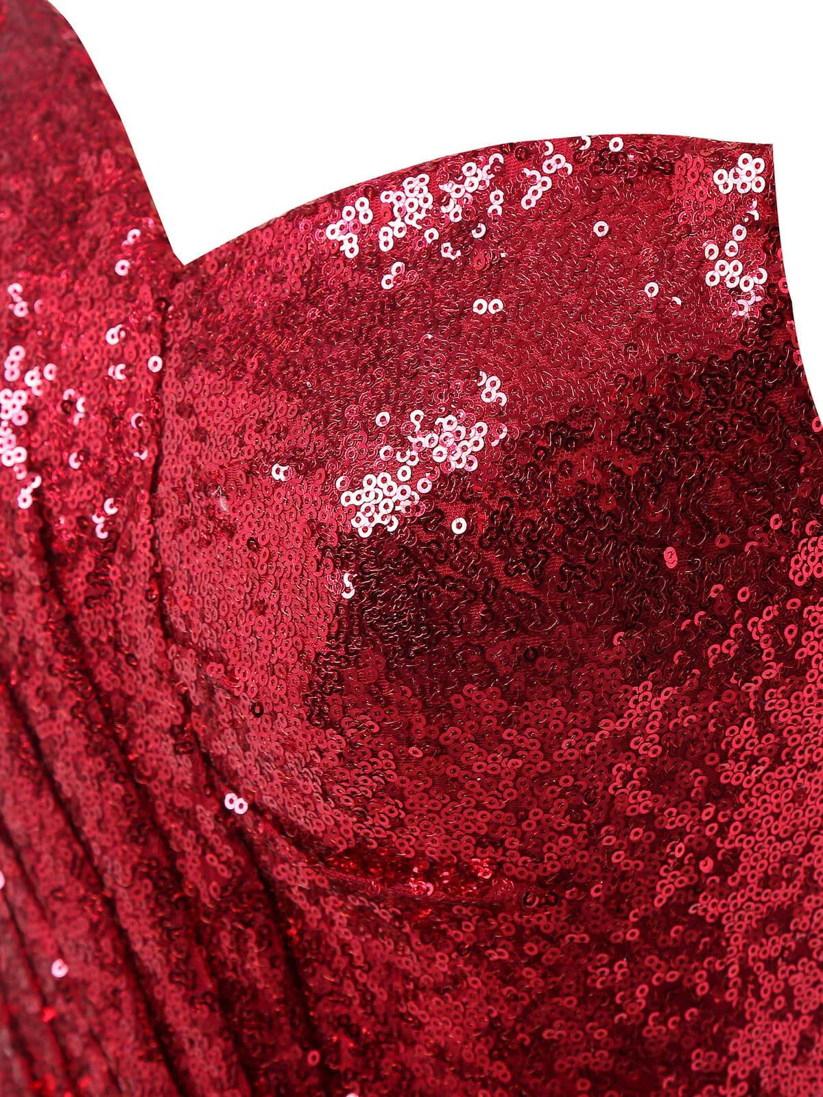 [US Warehouse] 1920s Strapless Sequin Bridesmaid Dress - Image 9