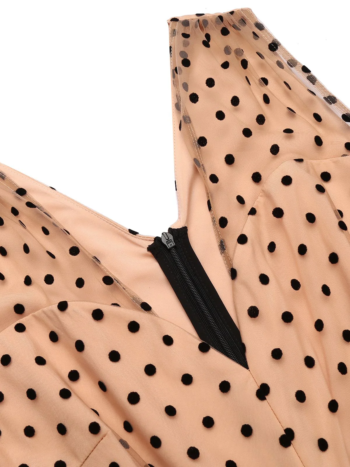 Black 1930s Polka Dot Patchwork Belt Jumpsuit - Image 5