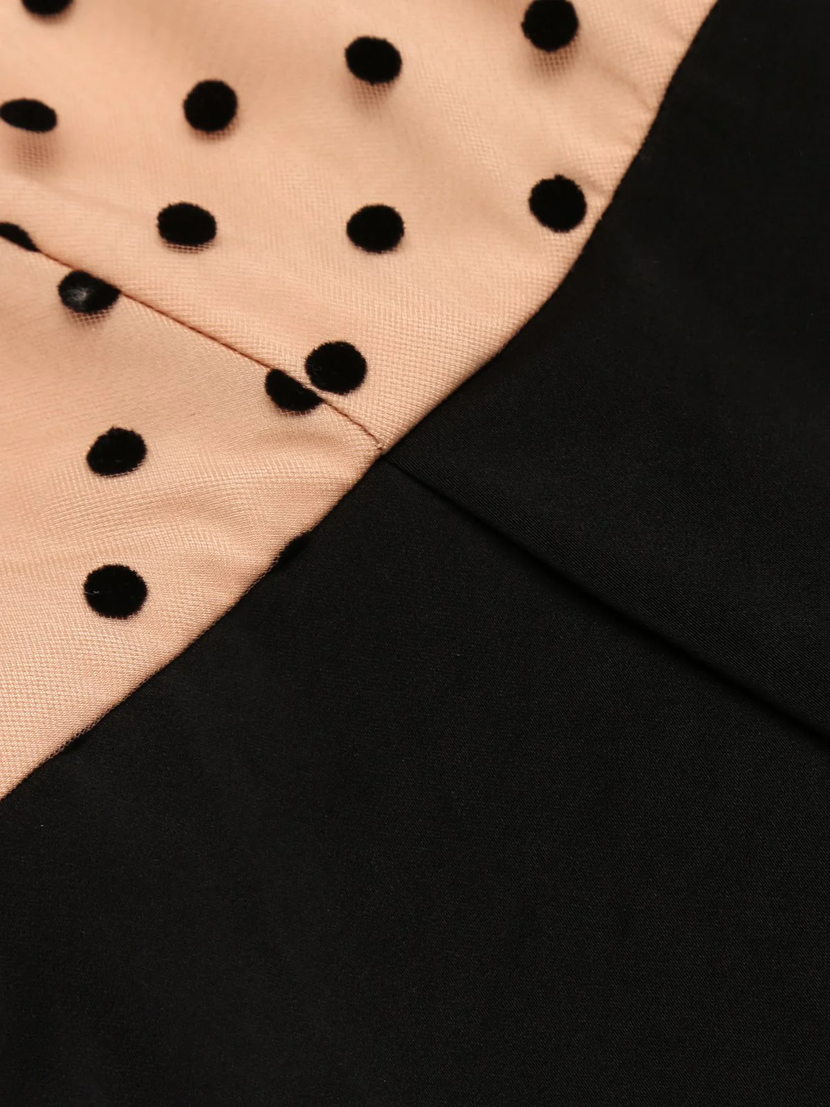 Black 1930s Polka Dot Patchwork Belt Jumpsuit - Image 9