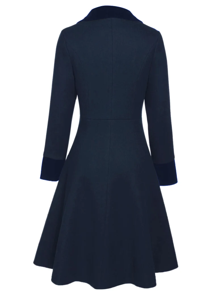 Dark Green 1940s Solid Button Coat - Image 16