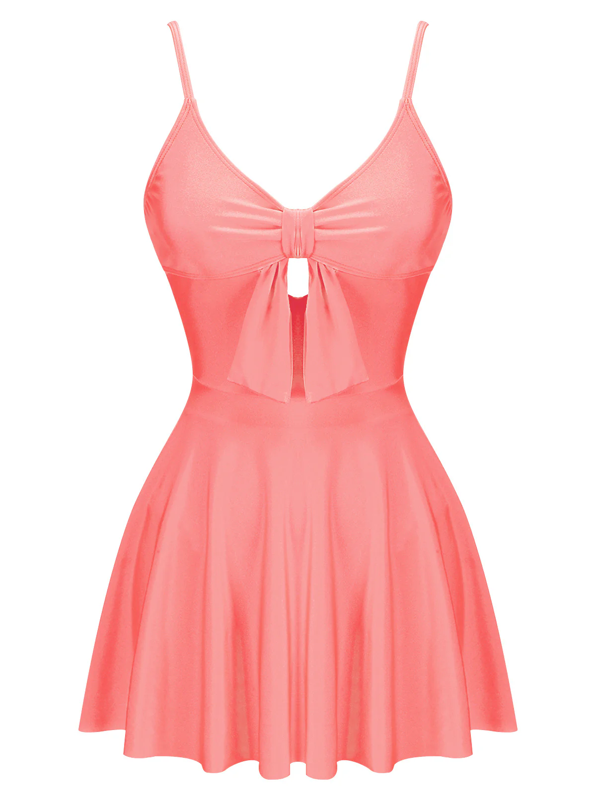 Pink 1940s Bow Strap One-piece Swimsuit - Image 2