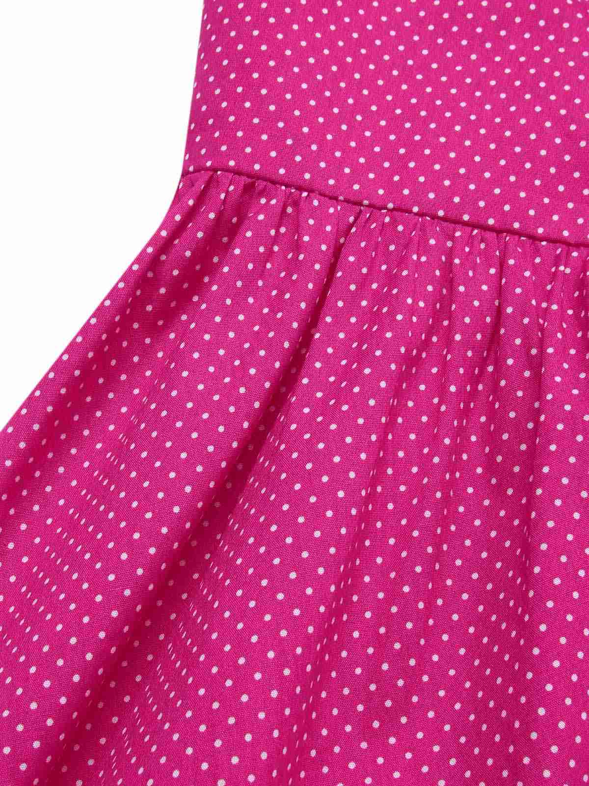 [US Warehouse] Pink 1950s Polka Dots Halter Cotton Dress - Image 8