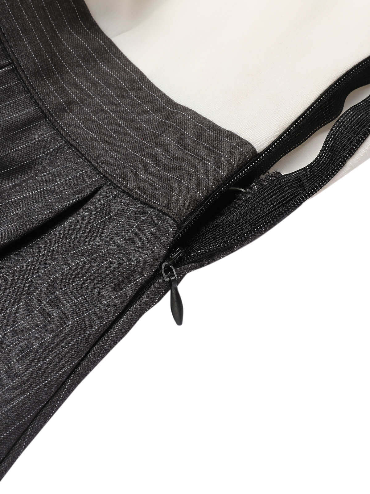 [Pre-Sale] White & Gray 1950s Lace-Up Swing Dress - Image 7