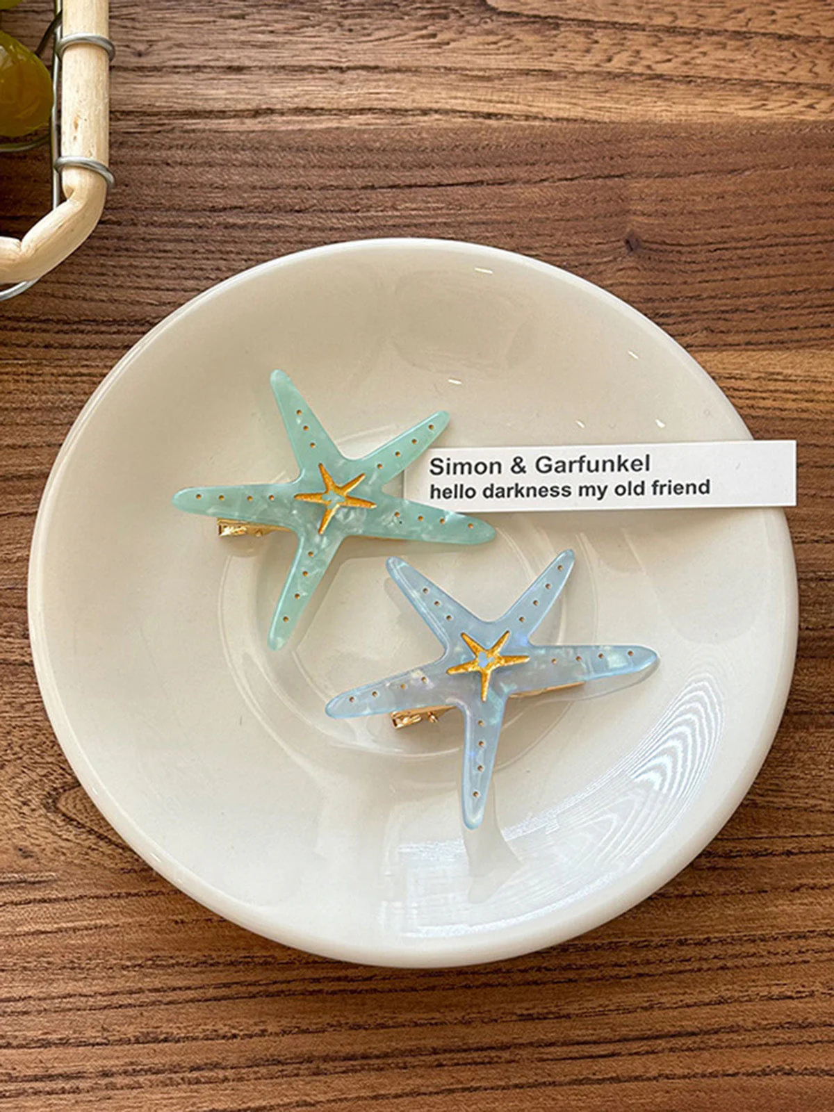 Vintage Acetate Acid Starfish Metal Alligator Hair Clip - Image 4