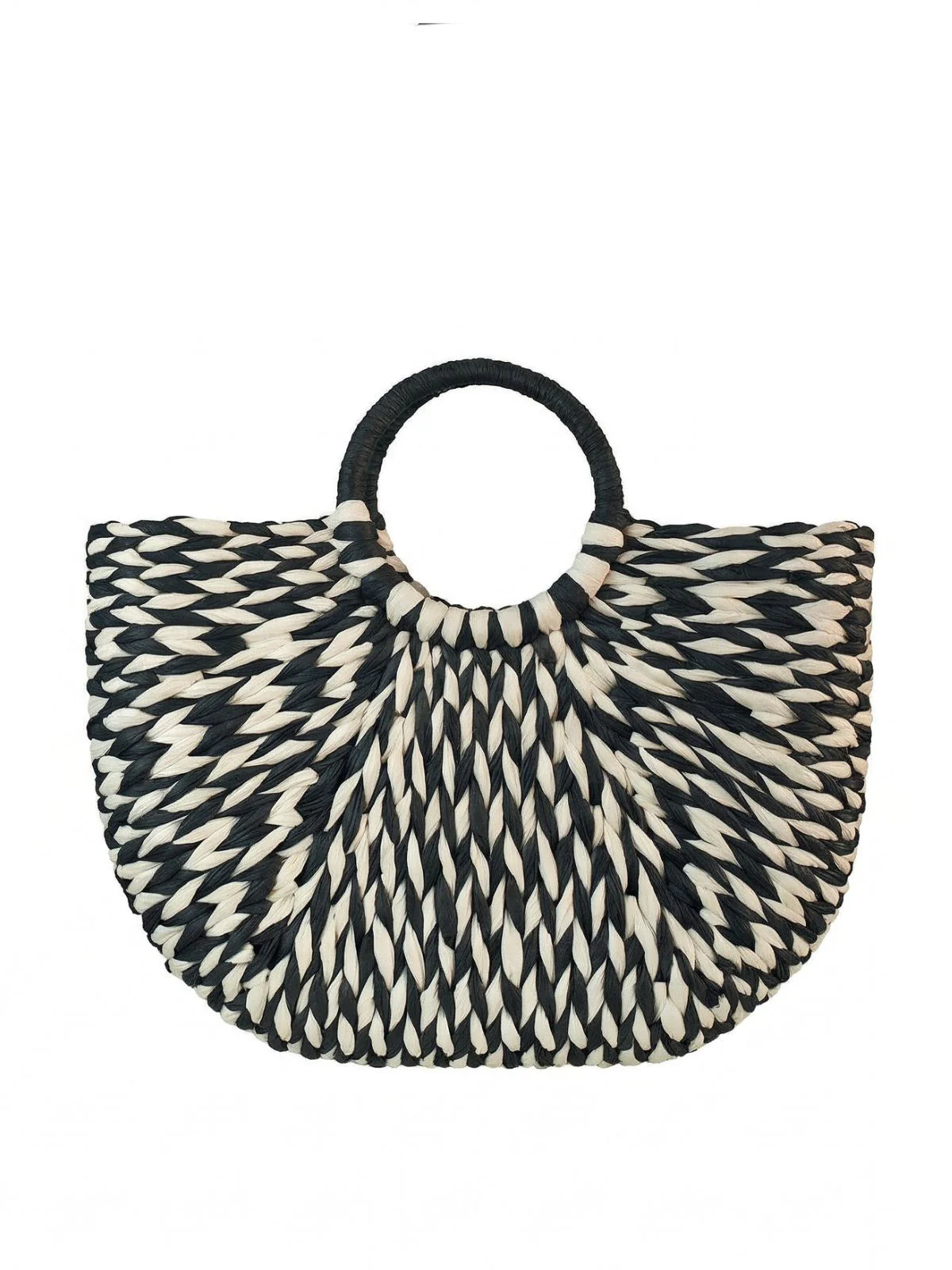 Vintage Handwoven Straw Beach Tote Bag - Image 2