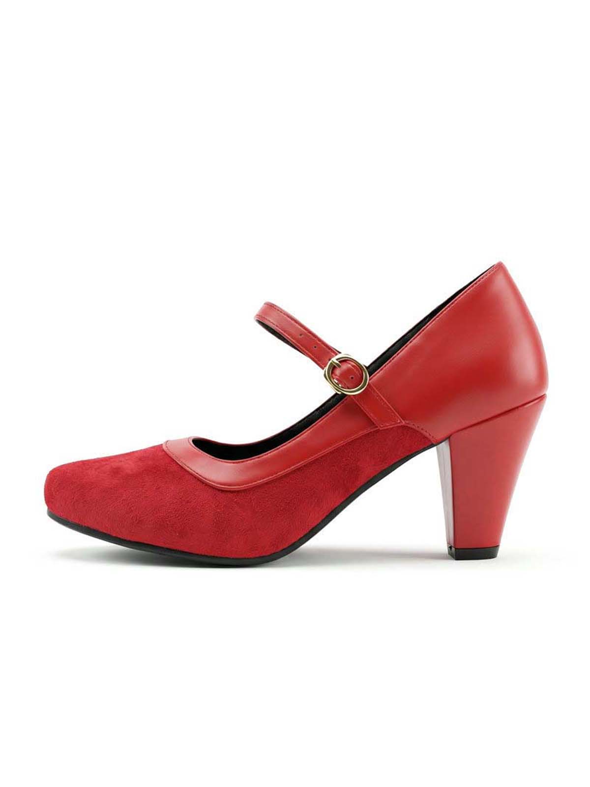 Vintage Mary Janes Pointed Toe Buckle Block Heel Pumps - Image 18