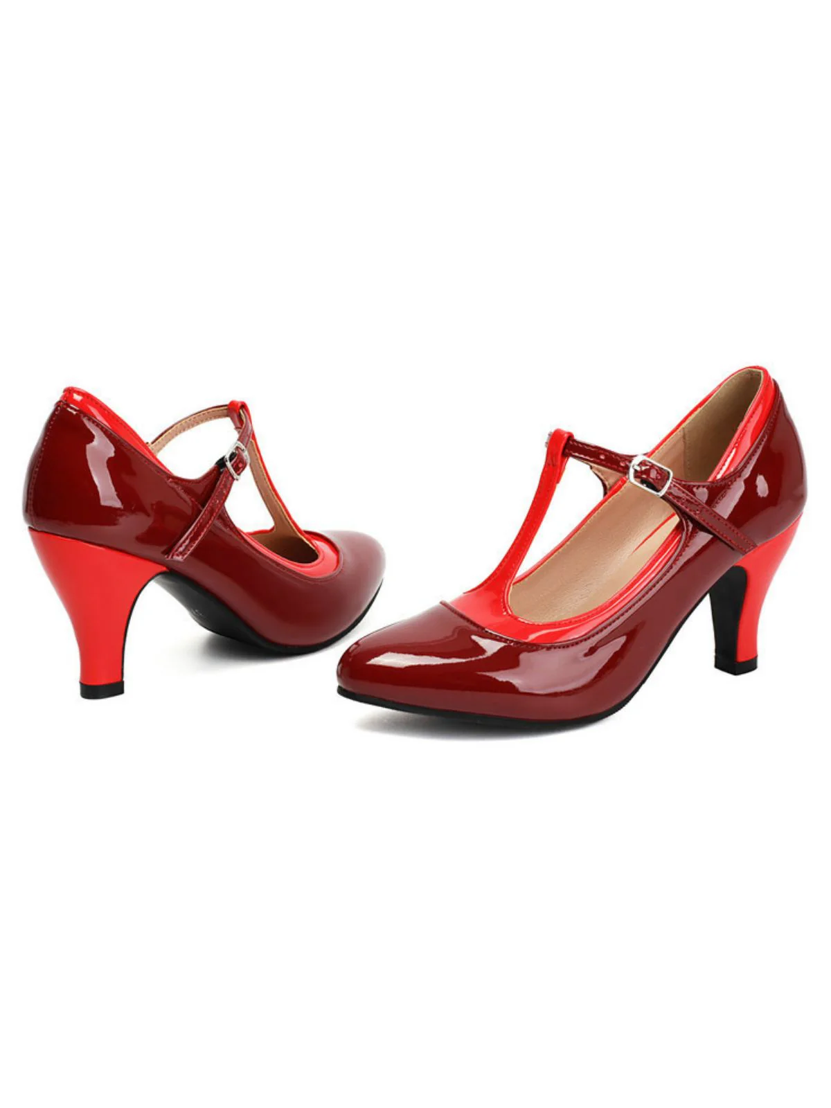 Vintage Patent Leather Pointed-Toe High Heels - Image 10