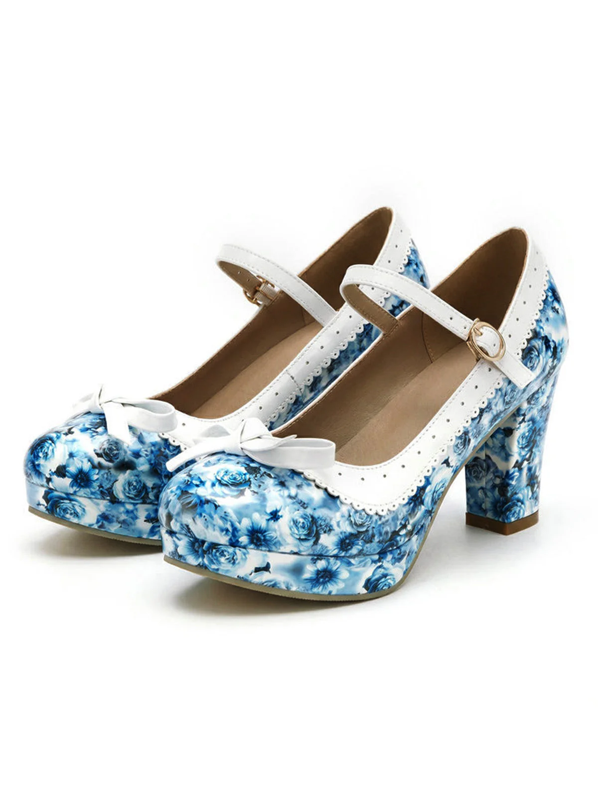 Vintage Pointed Toe Elegant Floral Heels