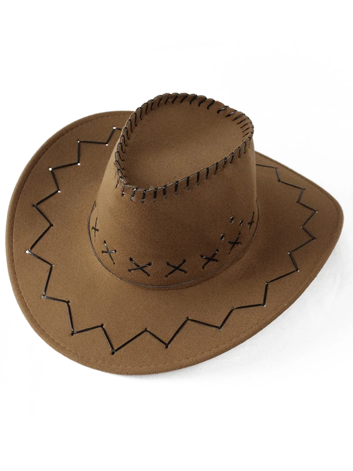 Western Cowboy Felt Stitching Suede Hat