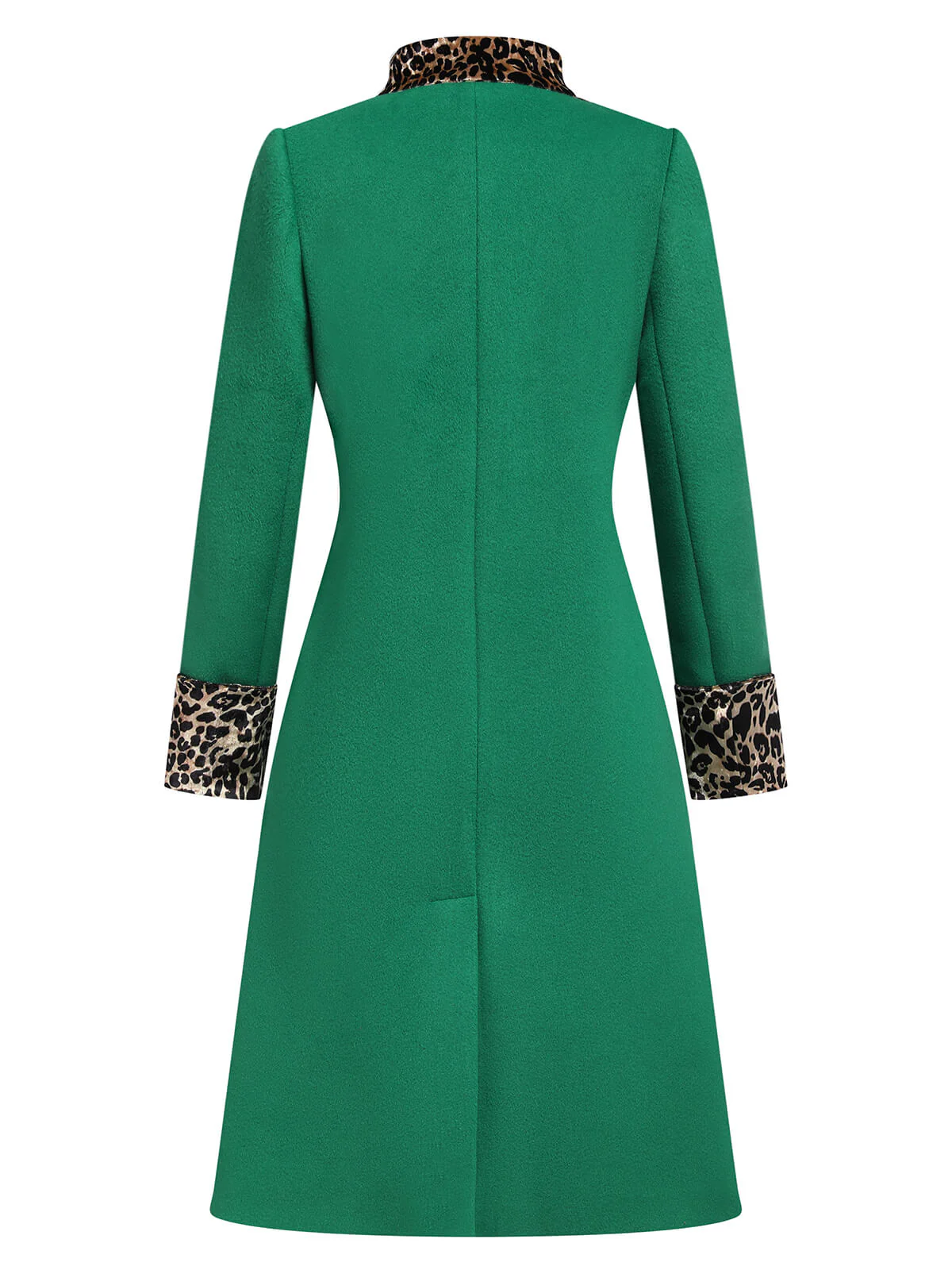 Wine Red 1950s Leopard Patchwork Button Coat - Image 7