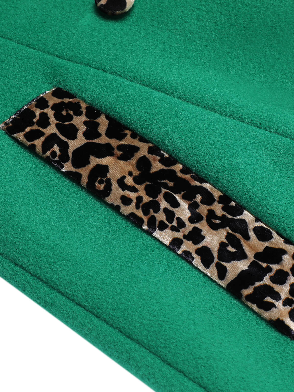 Wine Red 1940s Leopard Patchwork Button Coat - Image 8