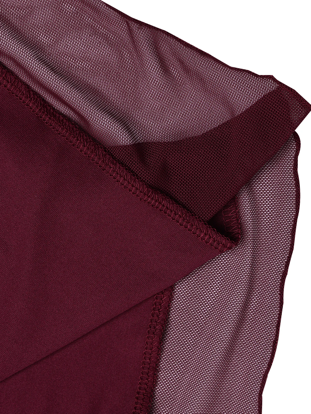 Wine Red 1960s Scarf Slit Backless Dress - Image 5