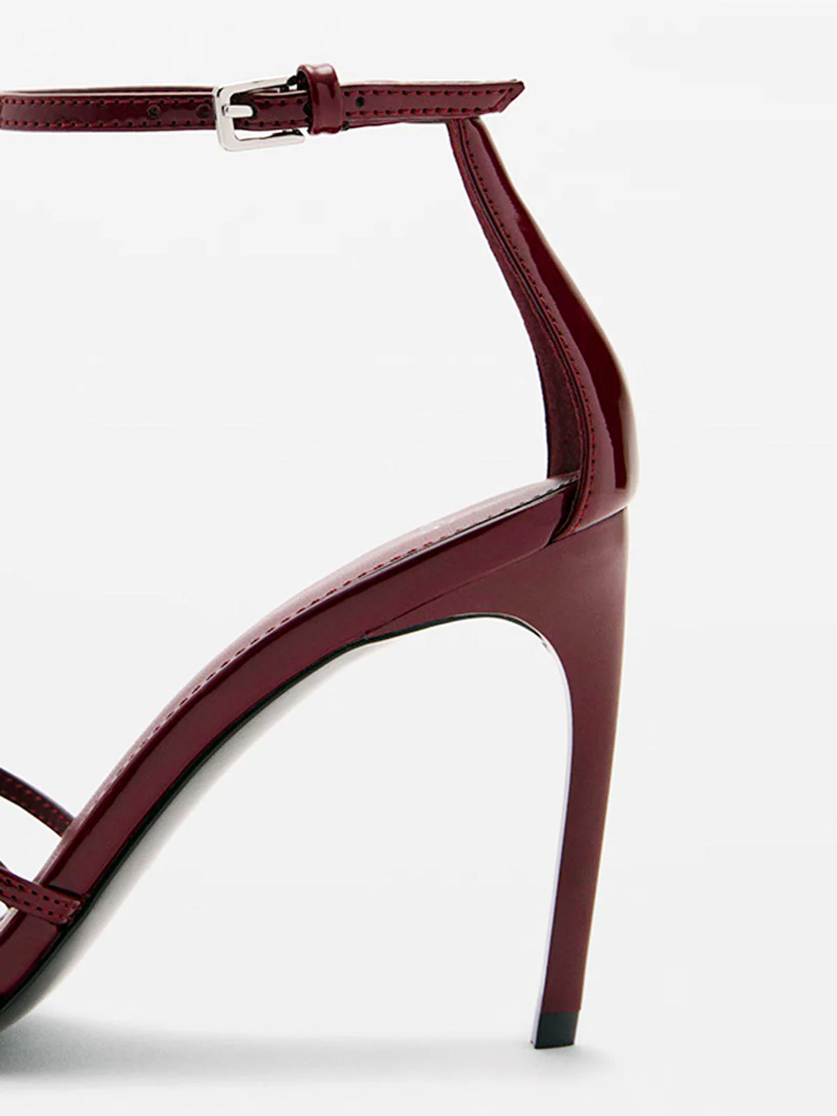 Wine Red Vintage Pointed Toe High Heel Sandals - Image 4