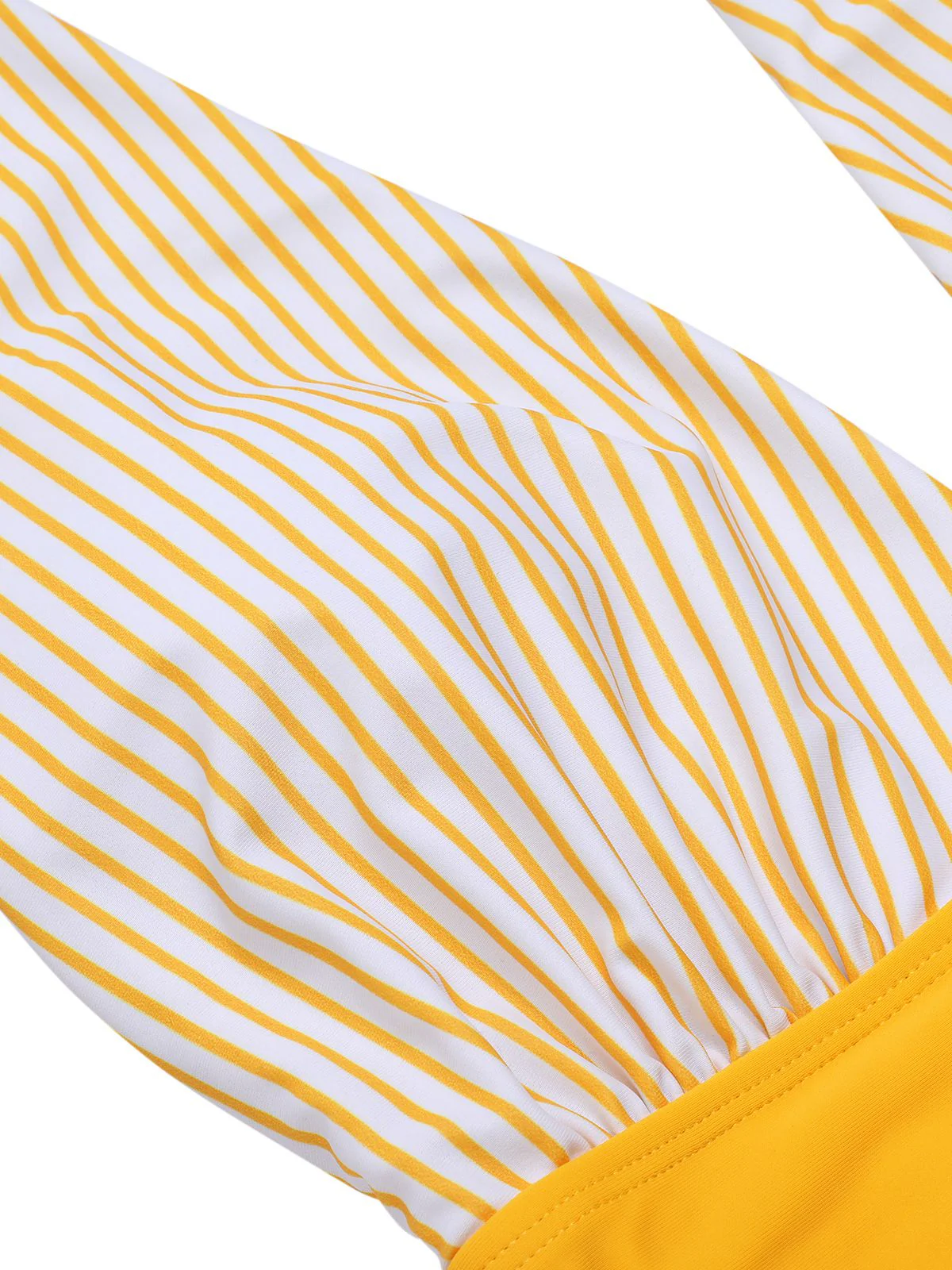 Yellow 1950s Halter Striped Patchwork Swimsuit - Image 5