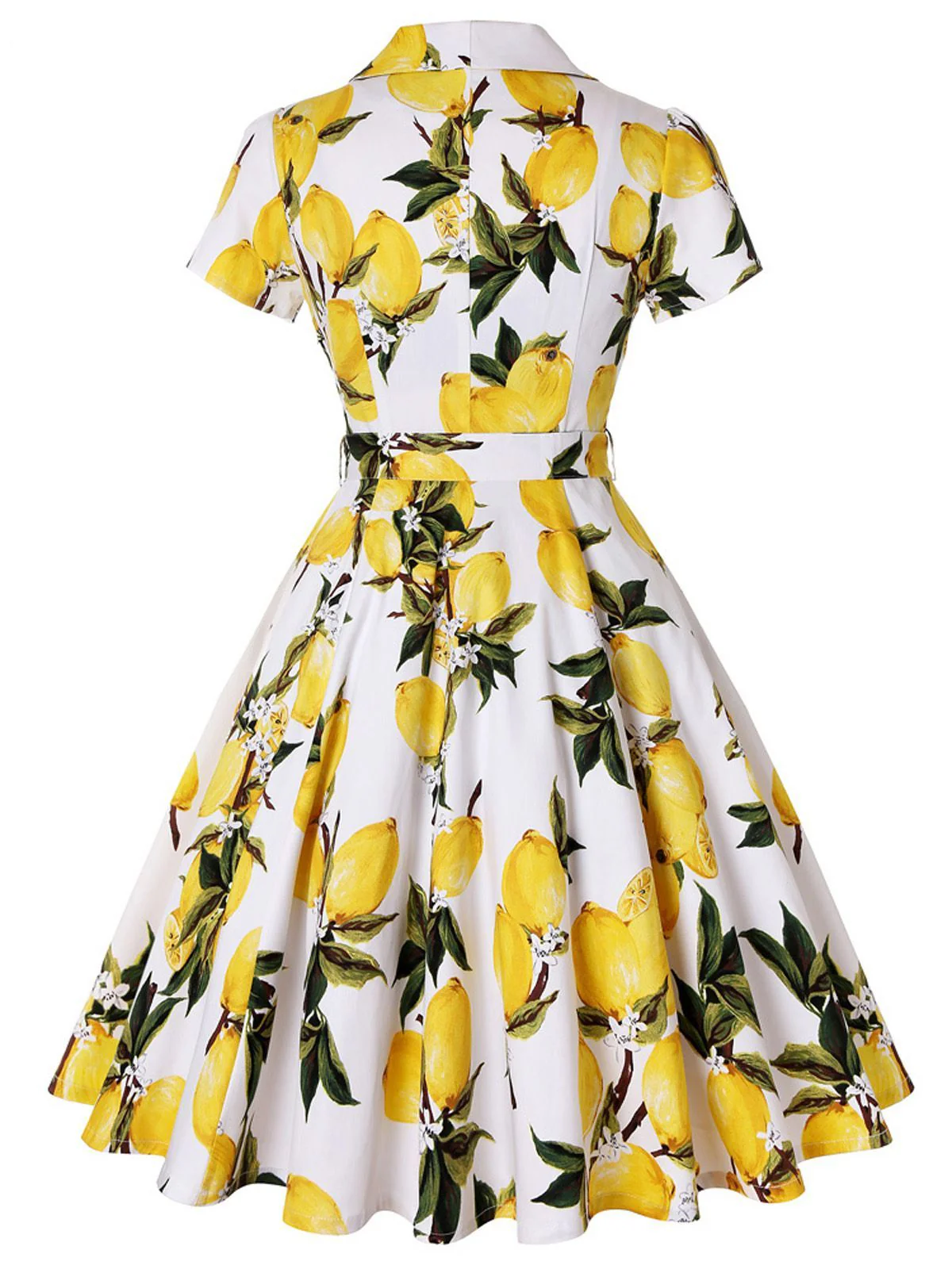 Yellow 1950s Lemon Bow Swing Dress - Image 7