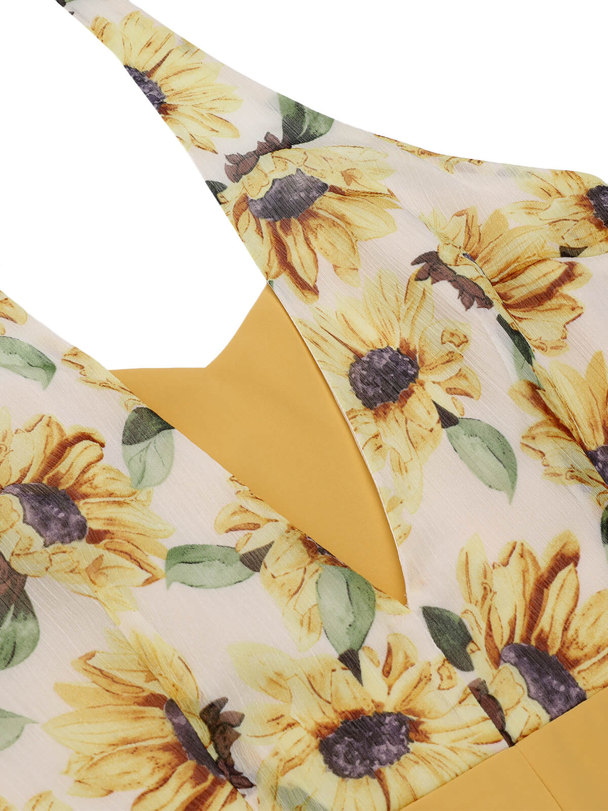 Yellow 1950s Sunflower Halter Romper - Image 9